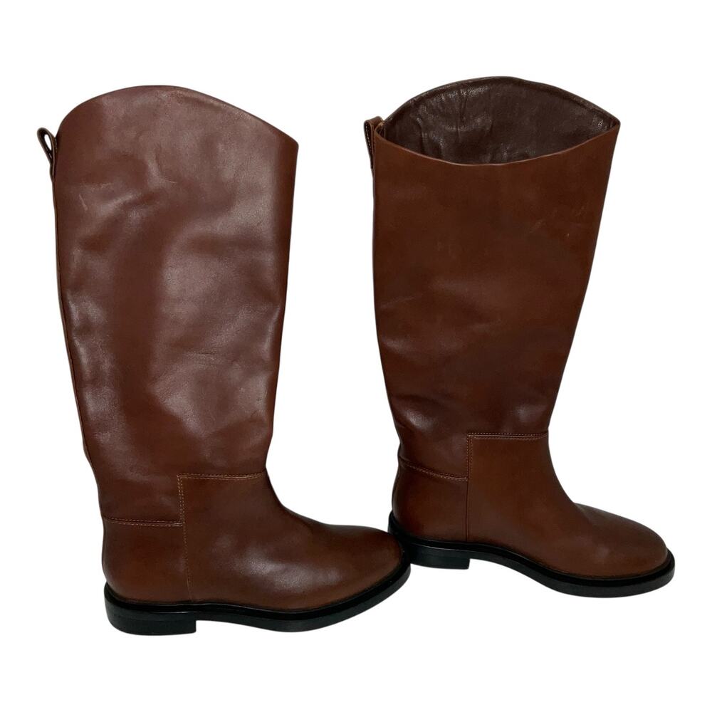 Steve Madden Women's Gaige Leather Knee High Riding Boots Brown Size 8 1/2